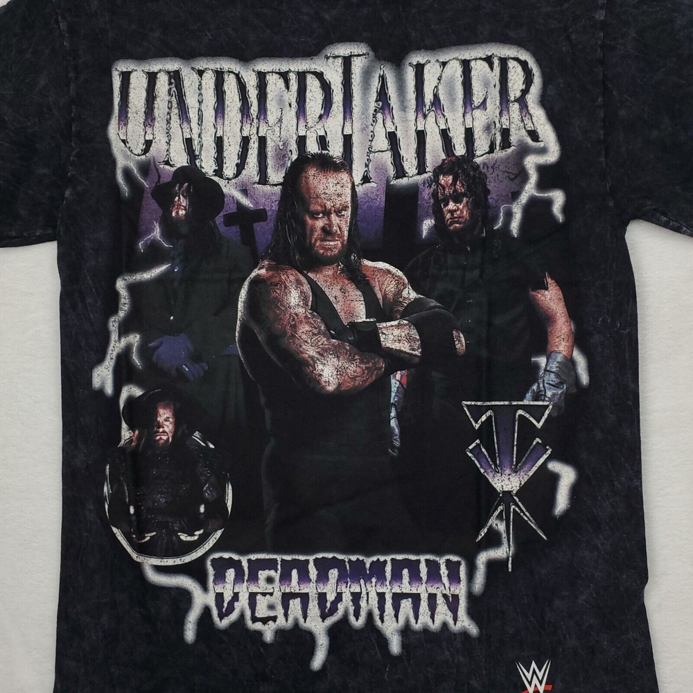WWE The Undertaker Deadman Mitchell & Ness Small Shirt Acid Washed Black NWT - Picture 3 of 7